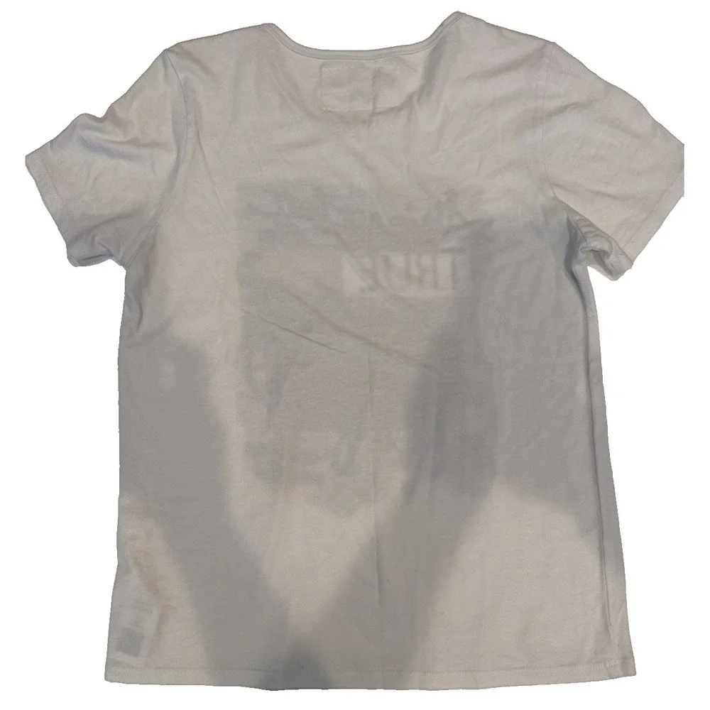 True Religion Men's White Graphic T-Shirt XL Short Sleeve Shine True Cotton
